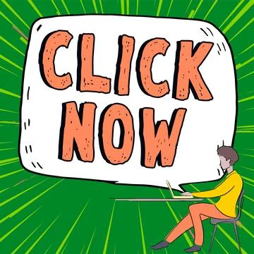 Text caption presenting Click Now. Business showcase pressing the button Stock Illustration