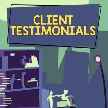 Text caption presenting Client Testimonials. Business concept Various Engineered 스톡 일러스트