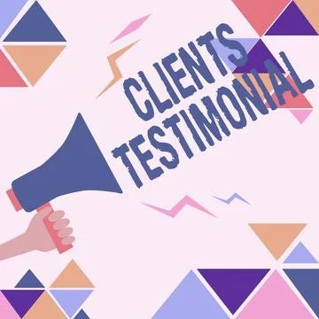 Text caption presenting Clients Testimonial. Business approach Formal Statement 스톡 일러스트