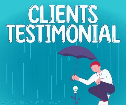 Text caption presenting Clients Testimonial. Business concept Private Social 스톡 일러스트
