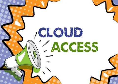 Text caption presenting Cloud Access. Word Written on Software tool between the Illustrazione stock