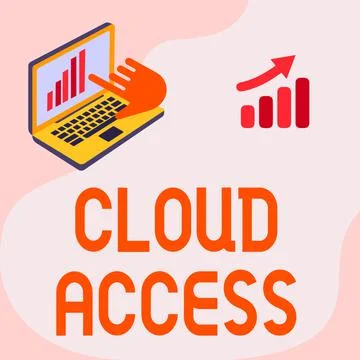 Text caption presenting Cloud Access. Word Written on Software tool between the Illustrazione stock