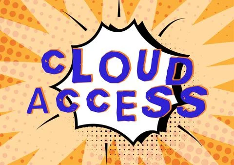 Text caption presenting Cloud Access. Conceptual photo Software tool between the Illustrazione stock