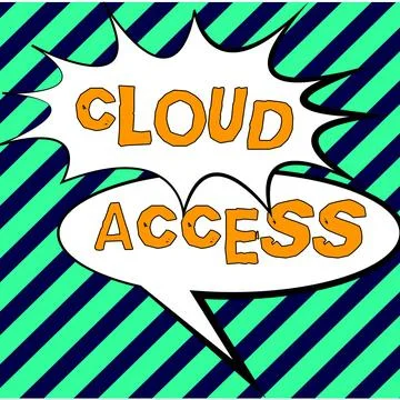 Text caption presenting Cloud Access. Word Written on Software tool between the Stock Illustration