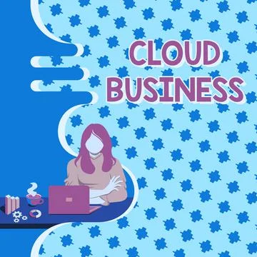 Text caption presenting Cloud Business. Business showcase computing that relies Illustrazione stock