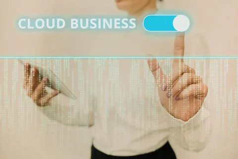 Text caption presenting Cloud Business. Word Written on internetbased delivery 스톡 사진