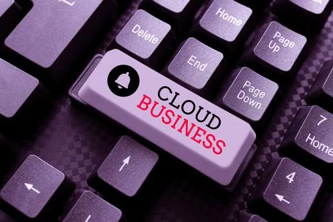 Text caption presenting Cloud Business. Concept meaning internetbased delivery 스톡 사진