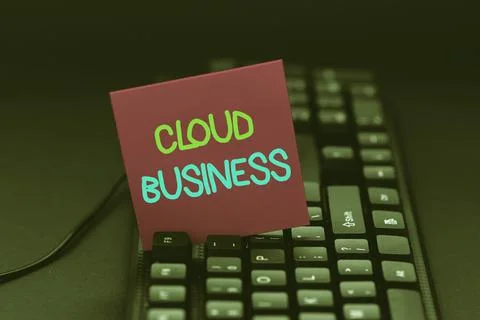 Text caption presenting Cloud Business. Business idea internetbased delivery of 스톡 사진