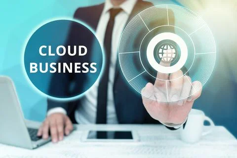 Text caption presenting Cloud Business. Business overview internetbased delivery 스톡 사진