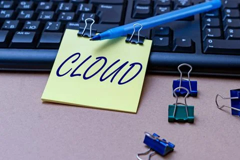 Text caption presenting Cloud. Business overview anything that involves Stockfoto's
