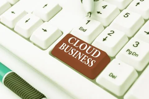 Text caption presenting Cloud Business. Word for internetbased delivery of Foto stock