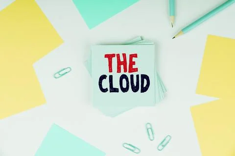 Text caption presenting The Cloud. Business idea Programs used in Storing 库存照片