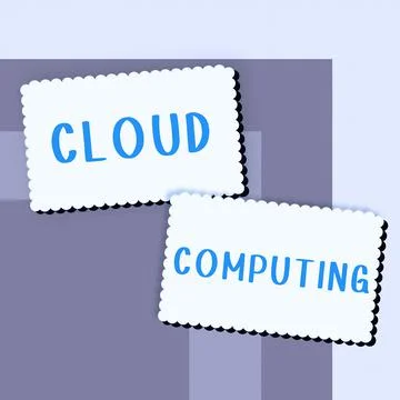 Text caption presenting Cloud Computing. Concept meaning storing and accessin Illustrazione stock