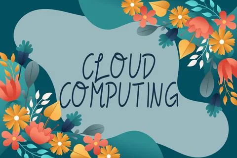 Text caption presenting Cloud Computinguse a network of remote servers hosted on Stock Illustration