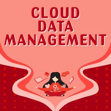 Text caption presenting Cloud Data Management. Business overview A technique to 스톡 일러스트