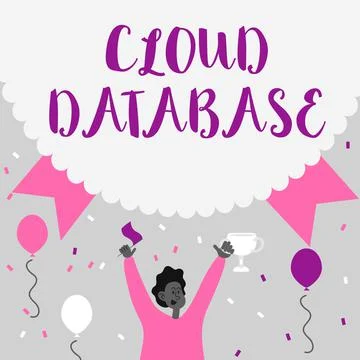 Text caption presenting Cloud Database. Business idea optimized or built for a Stockillustratie