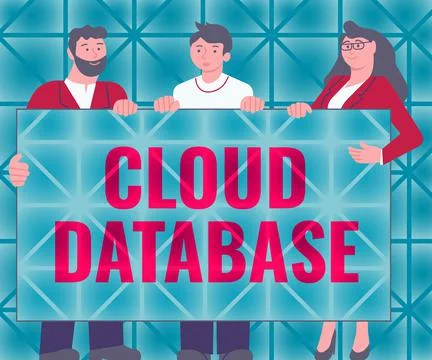 Text caption presenting Cloud Database. Business approach optimized or built for Ilustración de archivo