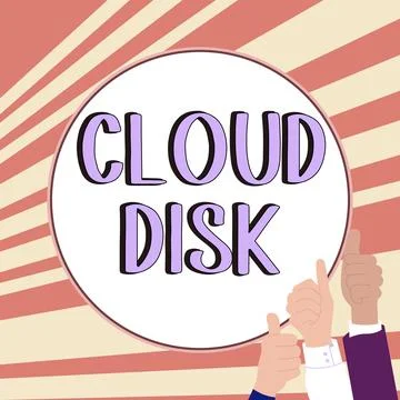 Text caption presenting Cloud Disk. Concept meaning web base service that Stock Illustration