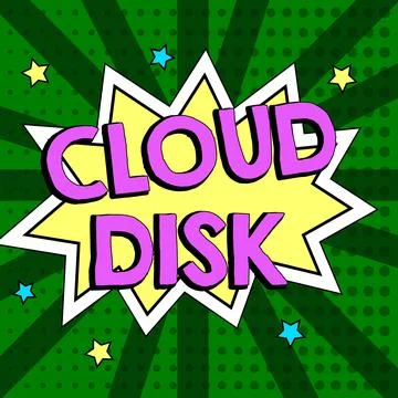 Text caption presenting Cloud Disk. Business showcase web base service that Stock Illustration