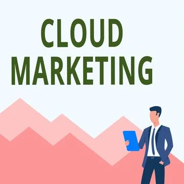 Text caption presenting Cloud Marketing. Internet Concept The process of an Stock Illustration
