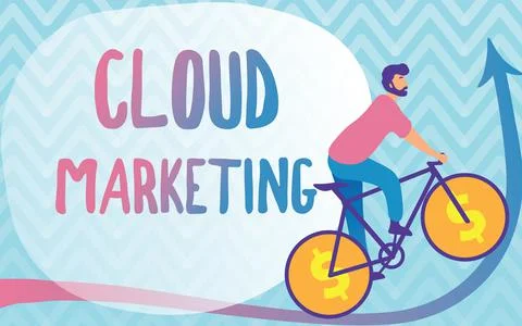 Text caption presenting Cloud Marketing. Business concept The process of an Stock Illustration