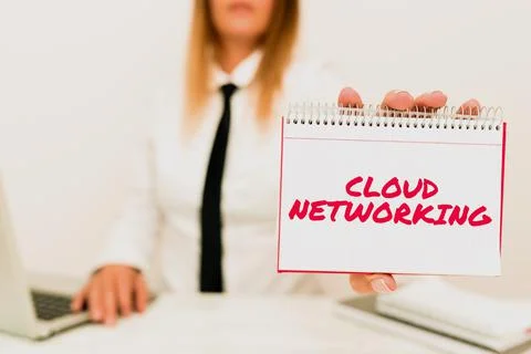 Text caption presenting Cloud Networking. Business idea is term describing Stock Photos
