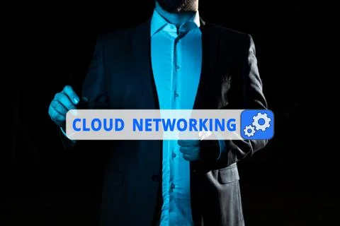 Text caption presenting Cloud Networking. Business concept application of Stock Photos