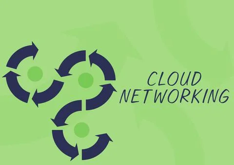 Text caption presenting Cloud Networkingis term describing access of networking 스톡 일러스트