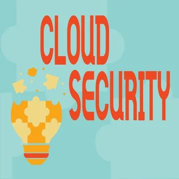 Text caption presenting Cloud Security. Business idea Protect the stored 库存插图