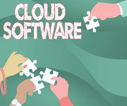 Text caption presenting Cloud Software. Business showcase Programs used in 库存插图