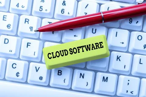 Text caption presenting Cloud Software. Business idea Programs used in Storing Stock Photos