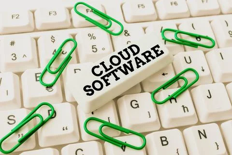 Text caption presenting Cloud Software. Business idea Programs used in Storing Stock Photos
