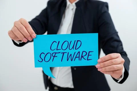 Text caption presenting Cloud Software. Internet Concept Programs used in 库存照片