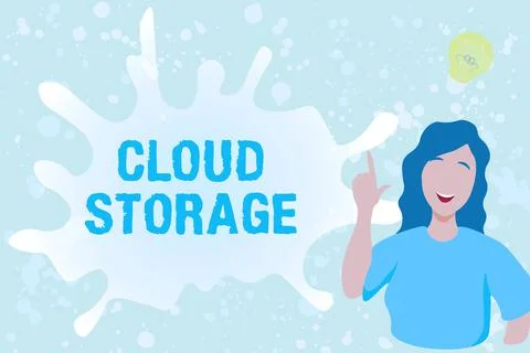 Text caption presenting Cloud Storage. Concept meaning computing connect devices Stock Illustration