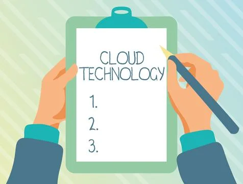 Text caption presenting Cloud Technology. Conceptual photo storing and accessing Stock Illustration