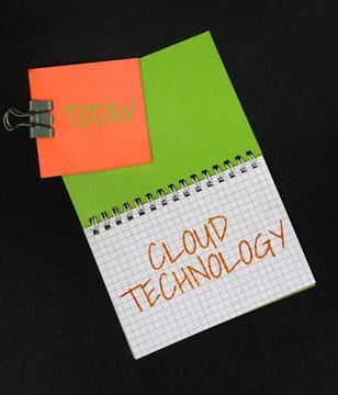 Text caption presenting Cloud Technology. Business overview storing and Stockfoto's