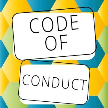 Text caption presenting Code Of Conduct. Internet Concept set of principles are 스톡 일러스트