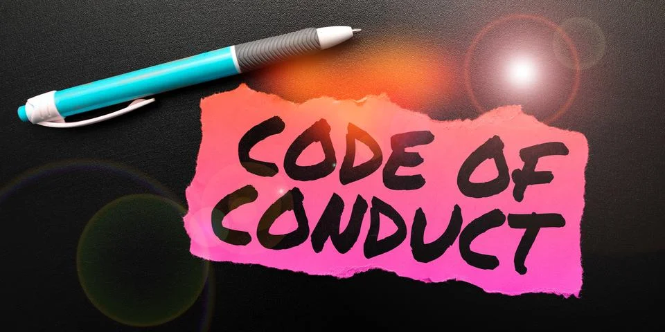 Text caption presenting Code Of Conduct. Internet Concept Ethics rules moral 写真素材