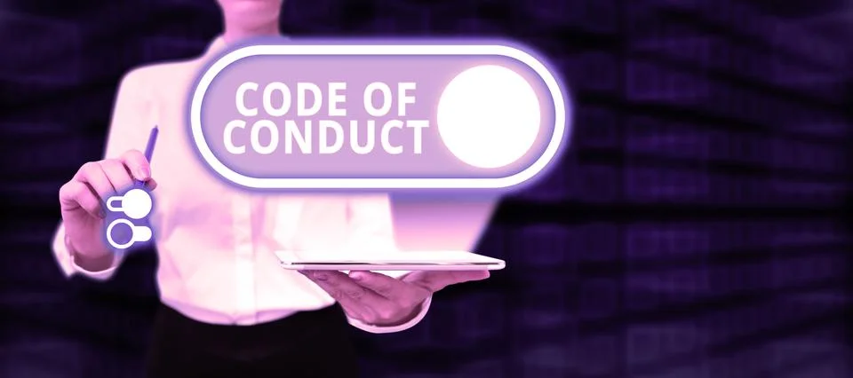 Text caption presenting Code Of Conduct. Internet Concept Ethics rules moral 写真素材