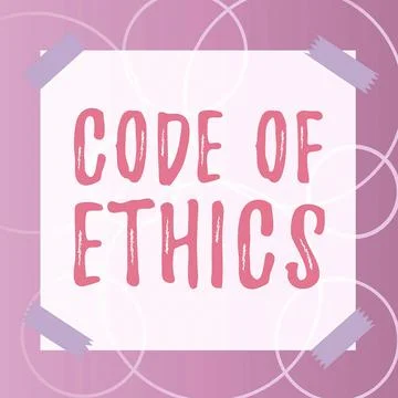 Text caption presenting Code Of Ethics. Business concept Moral Rules Ethical Stock Illustration