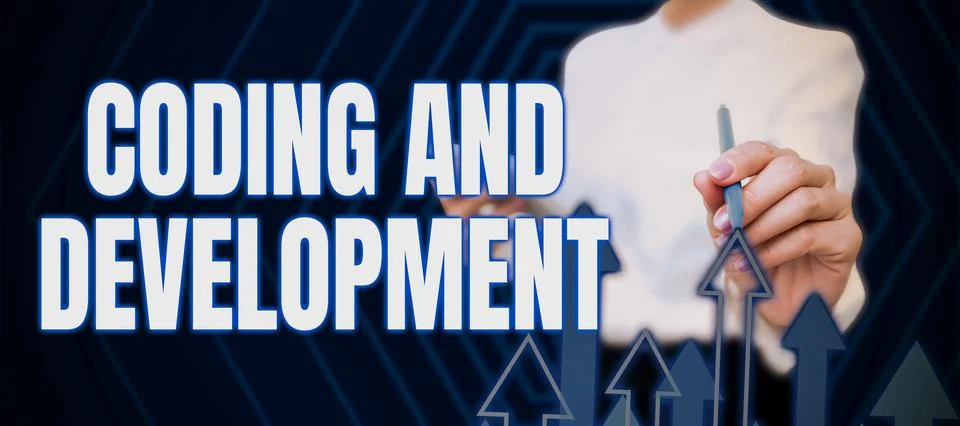 Text caption presenting Coding And Development. Conceptual photo Programming Stock Photos
