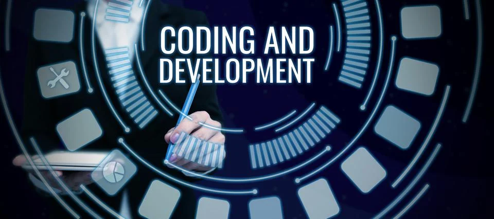 Text caption presenting Coding And Development. Business showcase Programming Foto stock