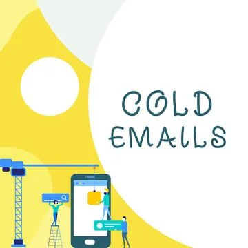 Text caption presenting Cold Emails. Business showcase unsolicited email sent to Stock Illustration