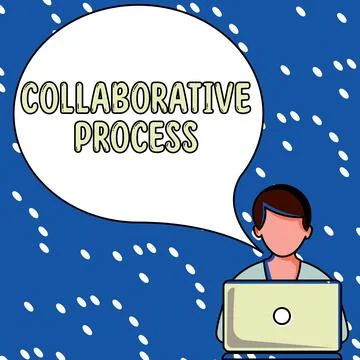 Text caption presenting Collaborative Process. Internet Concept people and Stock Illustration