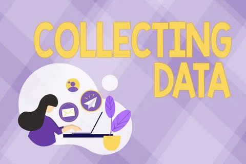 Text caption presenting Collecting Data. Business approach Gathering and Stock Illustration