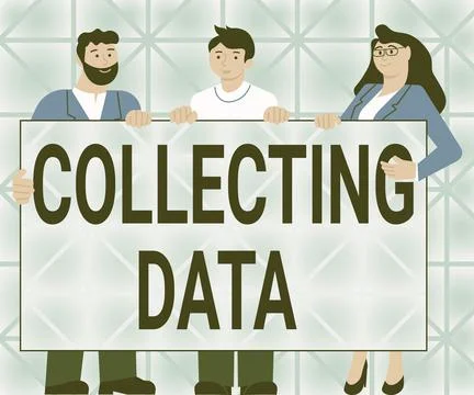 Text caption presenting Collecting Data. Business concept Gathering and Illustrazione stock