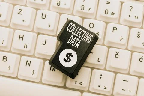 Text caption presenting Collecting Data. Business idea Gathering and measuring Foto stock