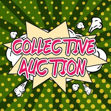 Text caption presenting Collective Auction. Concept meaning Gathering and Stock Illustration