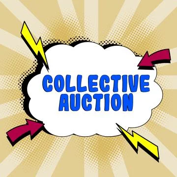 Text caption presenting Collective Auction. Internet Concept Gathering and Illustrazione stock