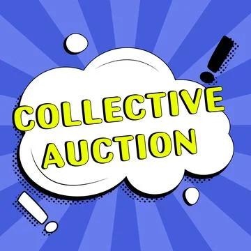 Text caption presenting Collective Auction. Internet Concept Gathering and Stock Illustration